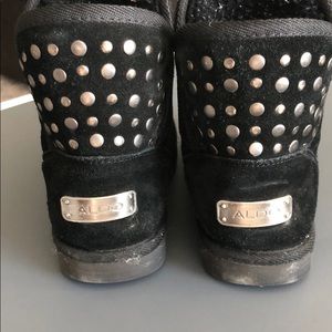 Aldo Shearling Studded Booties